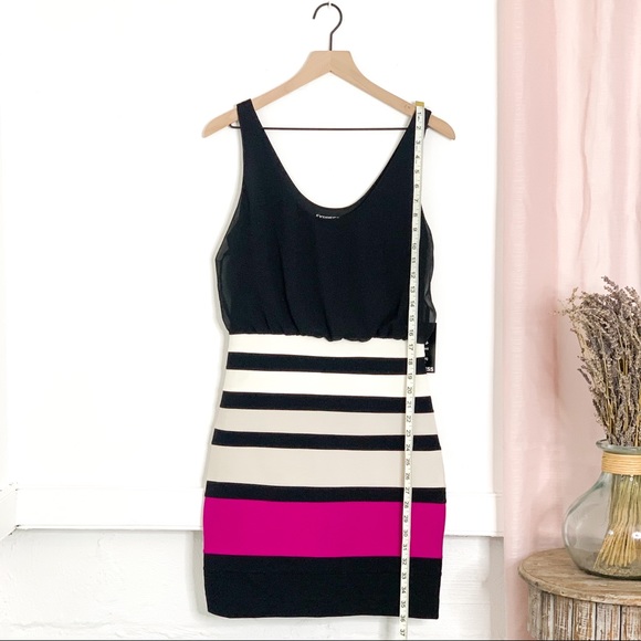 Express Color Block Blouson Bodycon Tank Dress - Picture 4 of 8